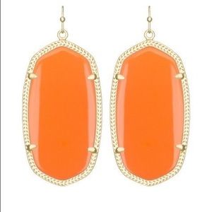 Kendra Scott Danielle Gold and Orange Earrings.